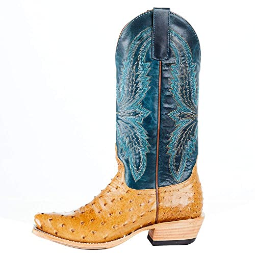 Macie Bean Women's Full Quill Ostrich Top Hand Snub Toe Boot (M9503)