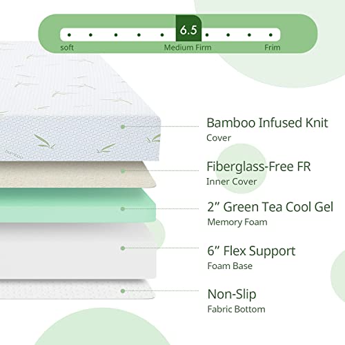 Twin Mattress, 8 inch Gel Memory Foam Mattress for a Cool Sleep & Pressure Relief, Bed in a Box for Kids Bunk Trundle Bed Daybed, Medium Firm Feel with Motion Isolating