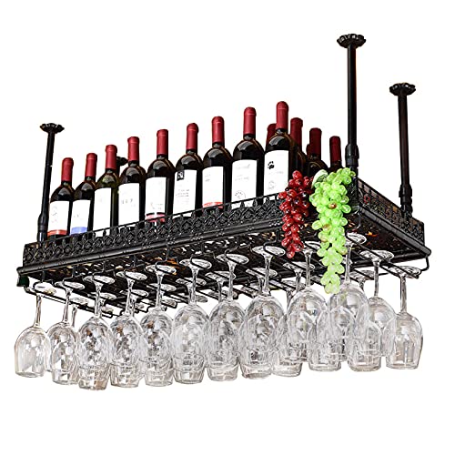 Wine Rack Wall Mounted - Vintage Wine Bottle Holder, Hanging Wine Glass Holder, Ceiling Decoration Wine Glass Rack for Home Bar Hotal The New Fashionable