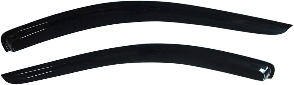 IKON MOTORSPORTS Tape On External Window Visors, Compatible with 2002-2009 Dodge Ram Regular Cab, Slim Style Acrylic Smoke Tinted Sun Rain Shade Guard Wind Vent Air Deflector