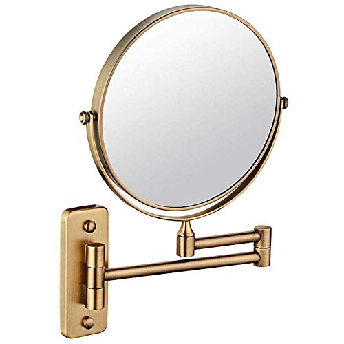 Bathroom Mirror Wall Mounted Makeup Mirror 8-inch Two-Sided 5X Magnification 360° Swivel Extending Folding Bathroom Shaving Cosmetic Make Up Mirror