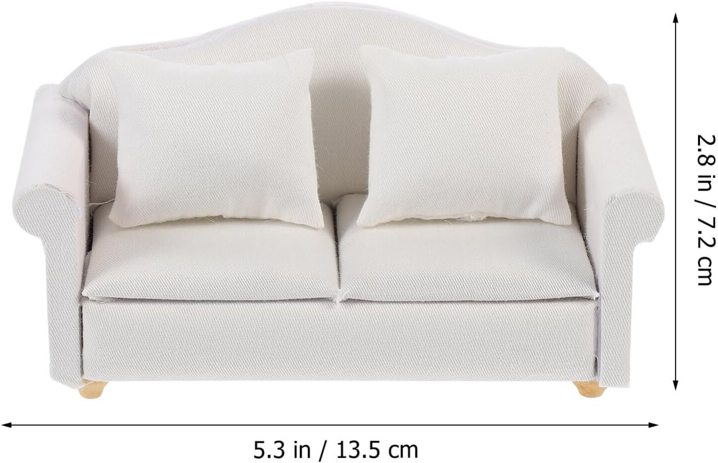 Abaodam 1pc Mini Sofa Miniature Sofa for Living Room Miniature Model Scene Sofa Doll House Furniture Miniture House Furniture Desktop Decor Desktop Sofa Decor Cotton Double Cushion White