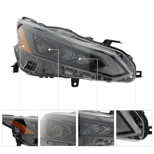 Full LED Headlight Assembly for Nissan Altima 2022-2024, Right Passenger Side Front Headlamp Assembly, OEM 10000-8D042 (Right)