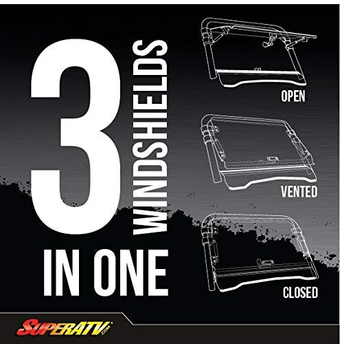 SuperATV.com Scratch Resistant Flip Windshield for Can-Am Maverick X3 (See Fitment) | 1/4
