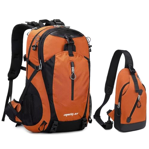 FENGDONG 40L Waterproof Lightweight Hiking,Camping,Travel Backpack for Men Women