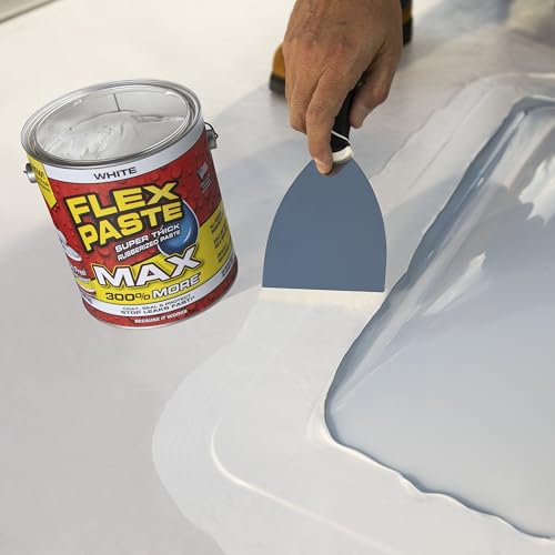Flex Paste MAX, 12 lb Can, Black, Waterproof Paintable Putty, Spackle Sealant, Fill Gaps Cracks Holes - Block Out Water and Air - UV Resistant - Walls, Drywall, EPDM, Concrete, Roof, RV Repairs