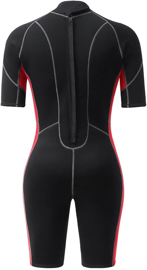 3mm Shorty Full Wetsuit for Men - Neoprene Dive Skin Front Back Zip Scuba Diving Suit for Diving Snorkeling Surfing Swimming