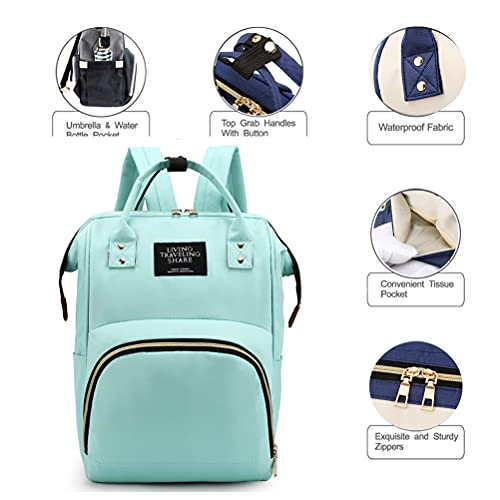 Diaper Bag Backpack Waterproof Multifunctional Large Travel Nappy Changing Bag for Dad Mom Black