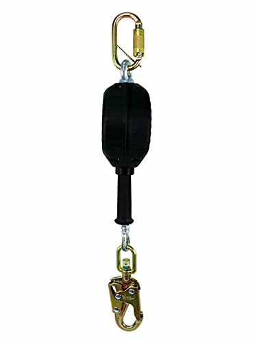 Frontline RPG10 Cable Single Leg 10' SRL with Steel Snap Hook End | Personal Fall Arrest Protection | Galvanized Steel Retractable Lifeline Safety Yoyo | OSHA and ANSI Compliant