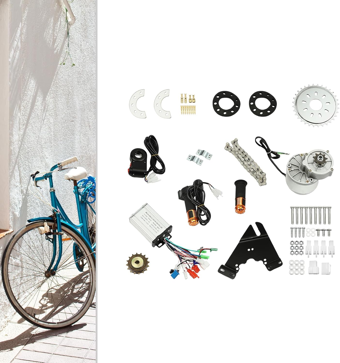 24V 250W Electric Bicycle Conversion Kit, E-Bike Wheel Motor Kit, Bicycle Engine Kit for Wheels Within 27'' Diameter