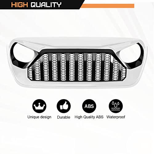 Front Vader Grille Compatible with 2018-2024 Jeep Wrangler JL & 2020-2024 Gladiator JT, w/o TrailCam (Matte Black)