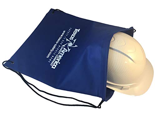 Pyramex Vented Cap Style RIDGELINE Patterned Hard Hat with 6 Point Ratchet Suspension and Hard Hat Tote - Shiny White