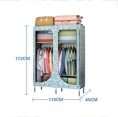 large closets Closets Stainless Steel Portable Wardrobe Storage Cupboard Shelves Closet for Clothes 110cm X 45cm X 170cm Wardrobe Closet Space-saving