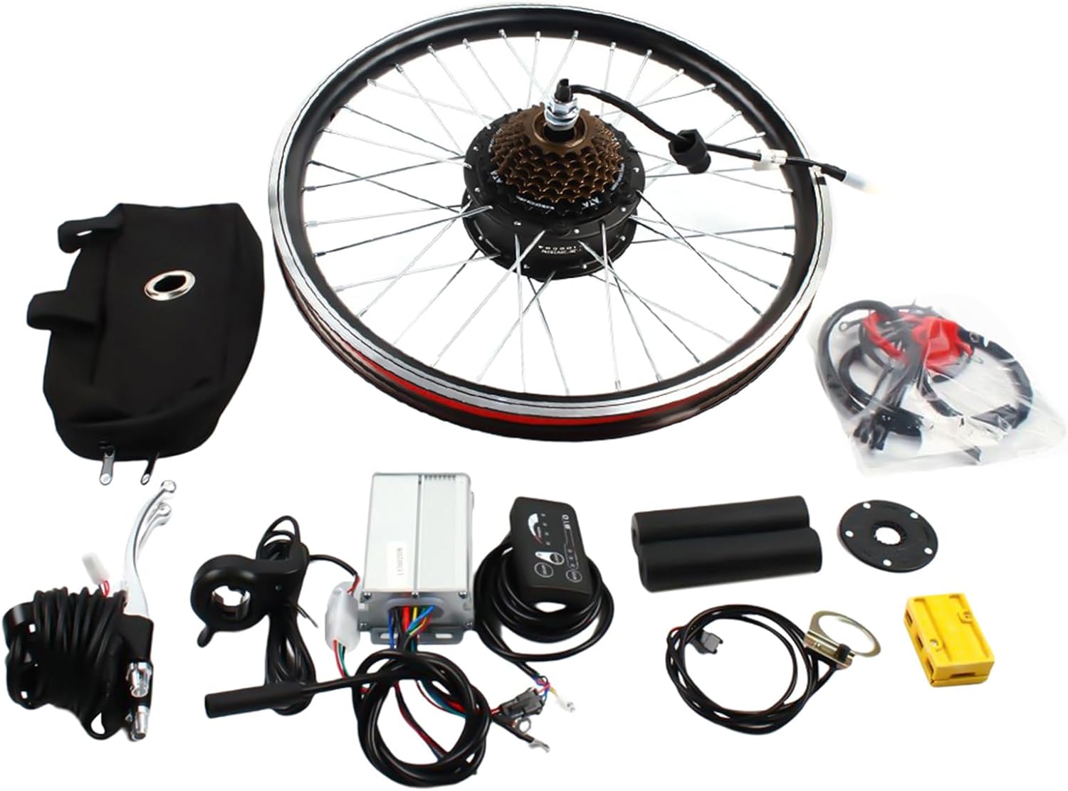 Electric Bicycle Motor Kit, Bike Motor Kit Front/Rear Wheel, E-Bike Brushless Gearless Motor 48V 1000W/ 36V 250W Wheel for 20'' Bike (36V 250W Rear Wheel)