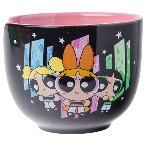 Silver Buffalo Sanrio Hello Kitty Strawberry Milk Japanese Character Ceramic Ramen Noodle Rice Bowl with Chopsticks, Microwave Safe, Pink, 20 Ounces