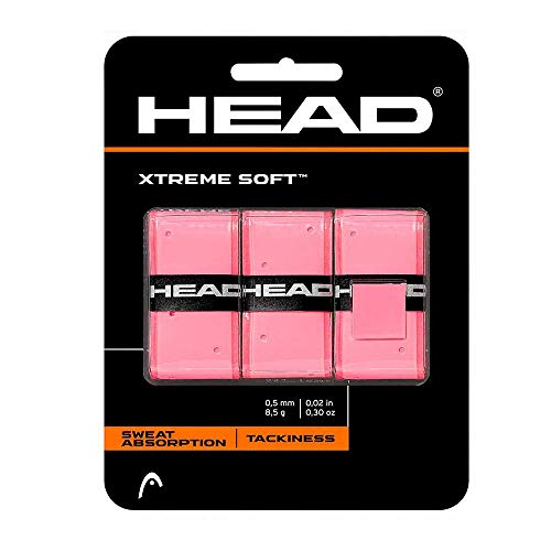 Head Xtreme Soft Racquet Overgrip Tennis Racket Grip Tape 3 Pack White, White, Pack US