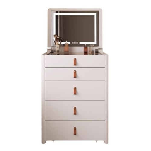 Dressing Table Solid Wood Dressing Table, Cream Style Dressing Table, Bedroom Modern Storage Cabinet Integrated Makeup Vanity Desk
