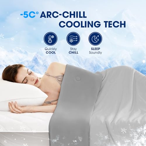 DOPEDIO Cooling Comforter Full/Queen Size, Cooling Blankets for Hot Sleepers and Night Sweats Summer Comforter, Breathable Soft Silk Smooth Lightweight(Grey,90