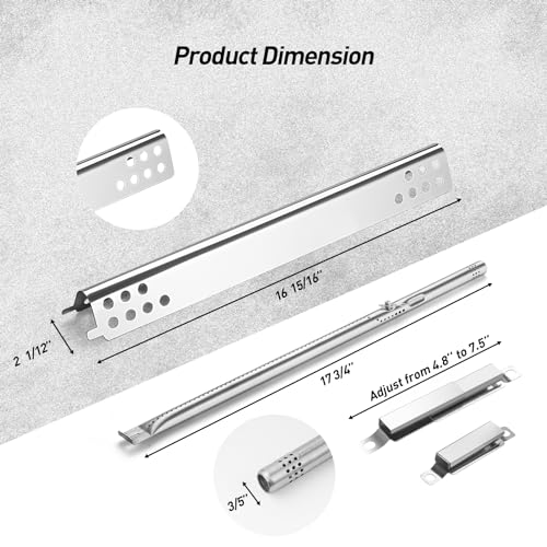 Grill Replacement Parts for Charbroil Performance 2 Burner 463625217, 463625219, 463673617, 463673517 Gas Grill, G470-0004-W1A Heat Plate, G470-5200-W1 Burner Ignitors Kit, Char-Broil 463673517 Parts