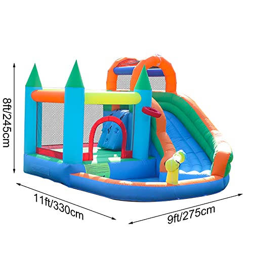Inflatable Water Slides Park Inflatable Bounce House Bouncy Caslte House with Splash Pool Climb Wall with Blower