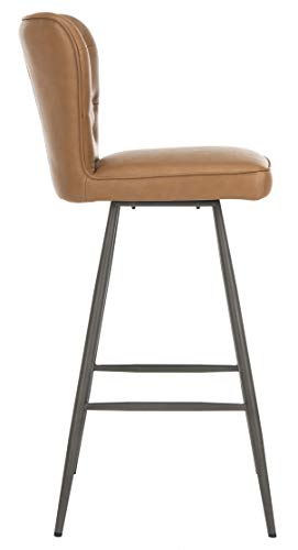 Safavieh Aster Bar Stool, Burgundy and Black