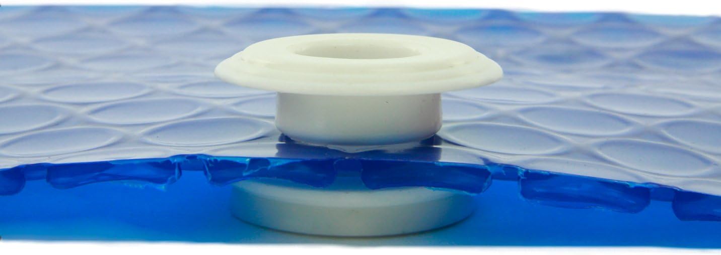 Sun2Solar Blue 18-Foot-by-40-Foot Rectangle Solar Cover Heat Retaining Blanket | 1600 Series with 6-Pack of Grommets Bundle | In-Ground and above-Ground Rectangular Swimming Pool | Bubble-Side Down