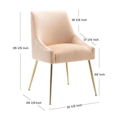 WestinTrends Carlo Upholstered Velvet Accent Chair with Gold Metal Legs (Set of 2), Royal Blue