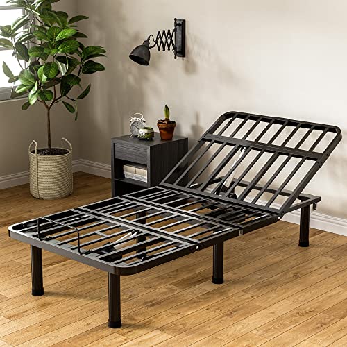SunsGrove Twin XL Adjustable Bed Frame with Head and Foot Incline, Electric Bed Frame Base, Adjustable Leg Heights, Wired Remote