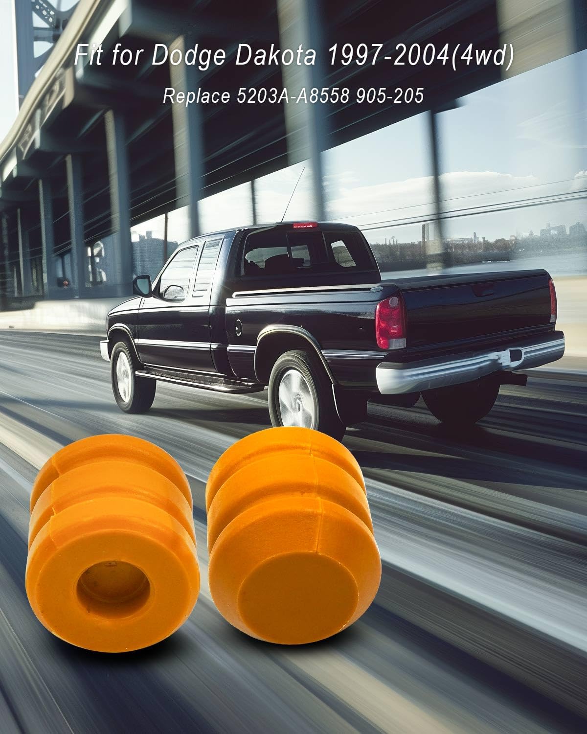 Front Suspension Bumper Bump Stop Replace 5203A-A8558 905-205 Fit for Dodge Dakota 1997-2004 Suspension Control Arm Jounce Bumpe for 4wd Only, 2Pcs