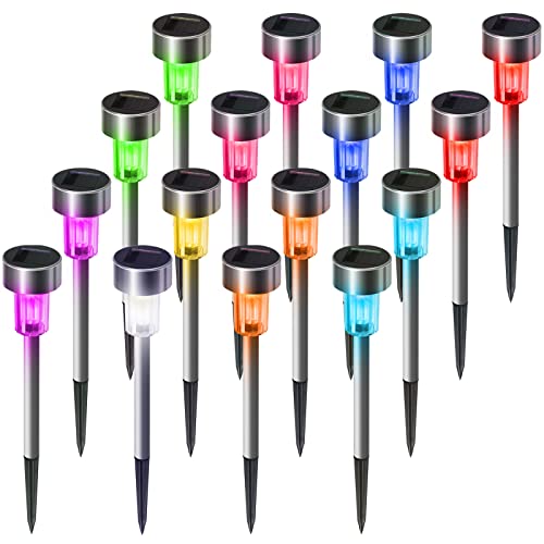 Solar Lights Outdoor, Stainless Steel Waterproof Outdoor Lights - 12Pack, LED Landscape Lighting Outdoor Solar Lights Solar Powered Lights Solar Garden Lights for Pathway Walkway Driveway Yard & Lawn