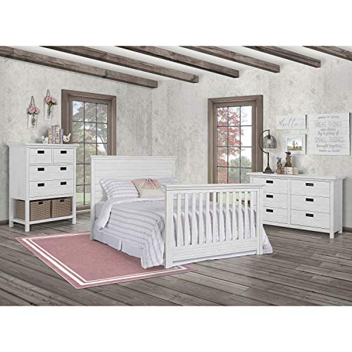Evolur Waverly 5-in-1 Full Panel Convertible Crib in Rustic Grey, Greenguard Gold Certified , 58.75x31.25x46.5 Inch (Pack of 1)