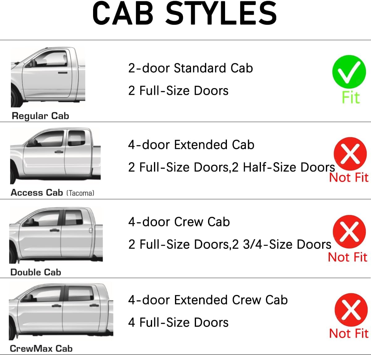Lightronic WV92153 Outside Mount Side Window Deflectors Visors Vent Rain Guards, Dark Smoke, 2-Pieces Set, Fits 2005-2014 Toyota Tacoma Regular Cab
