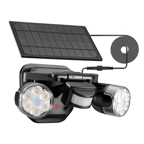 OREiN Motion Sensor Outdoor Lights, 450° Superwide Adjustment Dimmable Dusk to Dawn Flood Lights Outdoor, 5000K/12W (150W Equiv) Motion Lights for Outside LED Security Lights, IP65, Black (Hardwired)