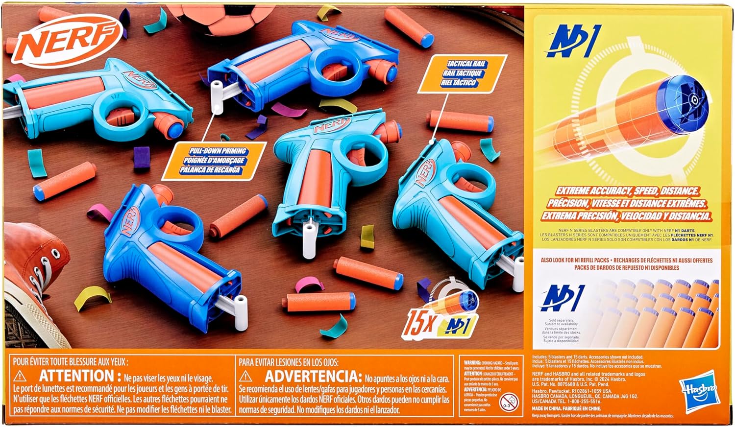 Nerf N Series Party Pack, Includes 5 N Series Flex Blasters, 15 N1 Darts Compatible Only N Series Blasters, Ages 8+ (Amazon Exclusive)