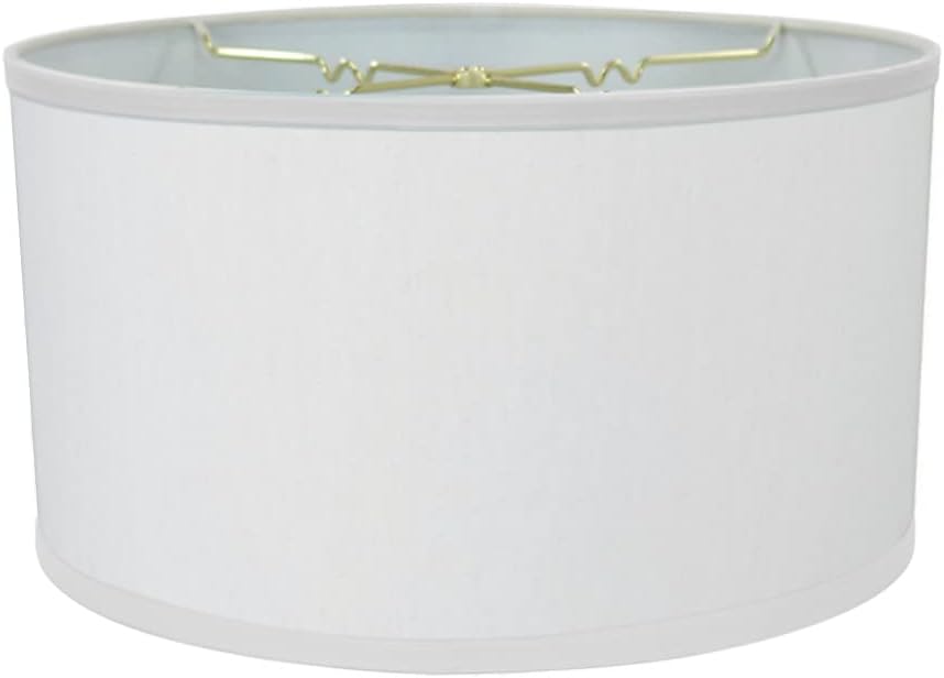White Linen Shallow Drum Premiere Lampshade 18x18x10