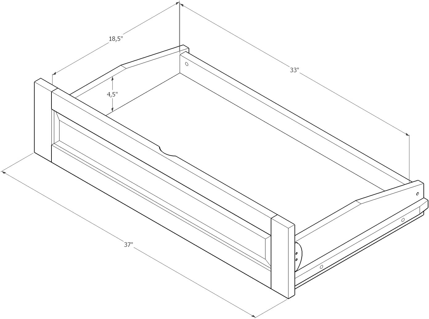 Kodiak Furniture Monterey Frame with Fabric Mattress in Espresso/Marmont Blue