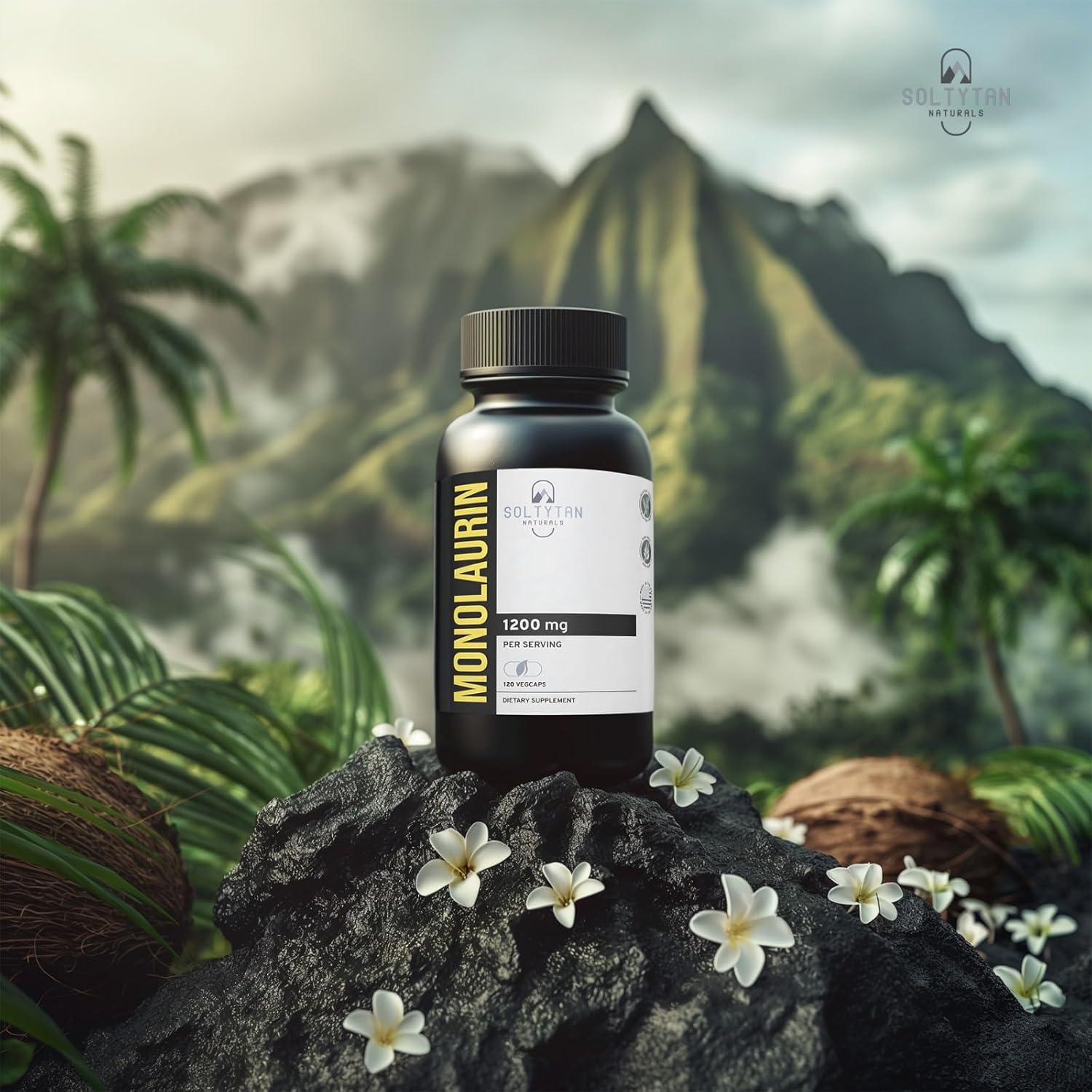 Monolaurin Supplement for Immune System and Digestive Health. Potent 1200mg per Serving, 120 Capsules/Bottle | Made in The USA, Non-GMO, Vegan-Friendly | Boost. Support. Defend.