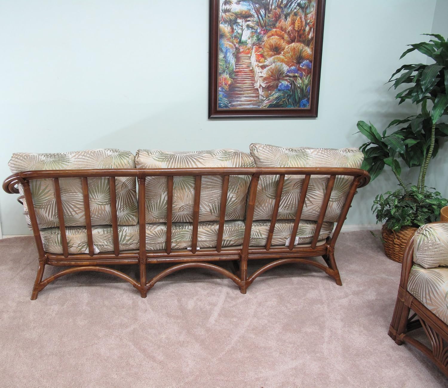 Rattan Sofa and Loveseat Set