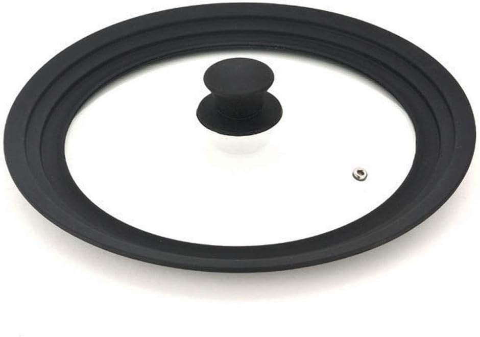 Universal Lid for Pans,Pots and Skillets Tempered Glass with Food grade silicone Rim Heat Resistant konb Fits 6.2 7 7.8 inch Cookware (16/18/20cm) Small Black