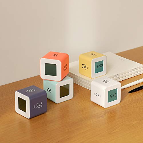 mooas Multi Cube Timer/Rotating Timer (White), Simple Operation, Clock & Timer, 5,15,30,60 min Timer setting