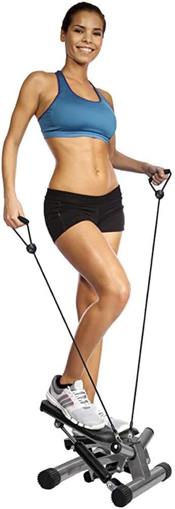 Mini Hydraulic Stepper,Men and Women Stepper Cardio Exercise Trainer,Monitor and Resistance Bands Stepper Exercises Equipment,Tone Your Buttocks,Legs,Thighs,Waist & More