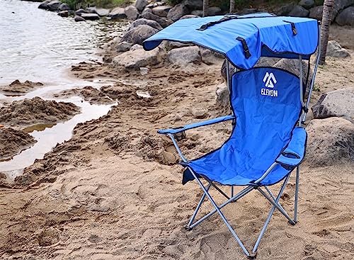 Camp Chairs with Shade Canopy Chair Folding Camping Recliner Support with Carrying Bag, Multi-Color