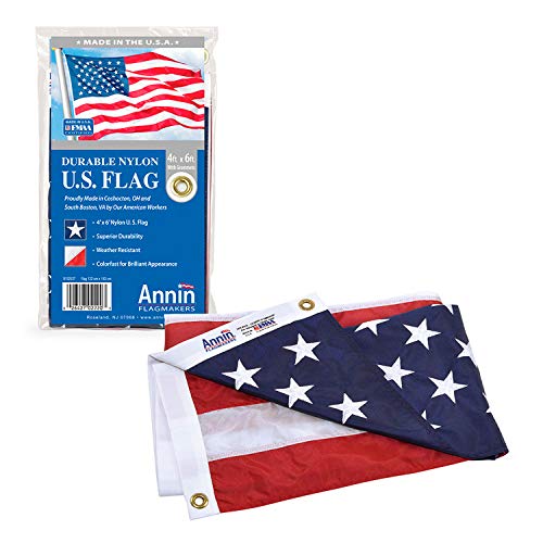 Annin Flagmakers Model 2460 American Flag All-Weather Nylon SolarGuard Nyl-Glo, 3x5 ft. & South Carolina State Flag USA-Made to Official State Design Specifications, 3 x 5 Feet (Model 144860)