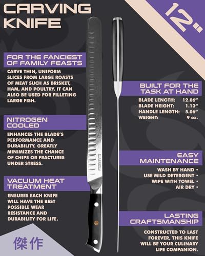 Chef Knife - 8 inch - Damascus Dynasty Series - Razor Sharp Kitchen Knife - Forged 67-Layer Japanese AUS-10V High Carbon Stainless Steel - G10 Garolite Handle with Blade Guard