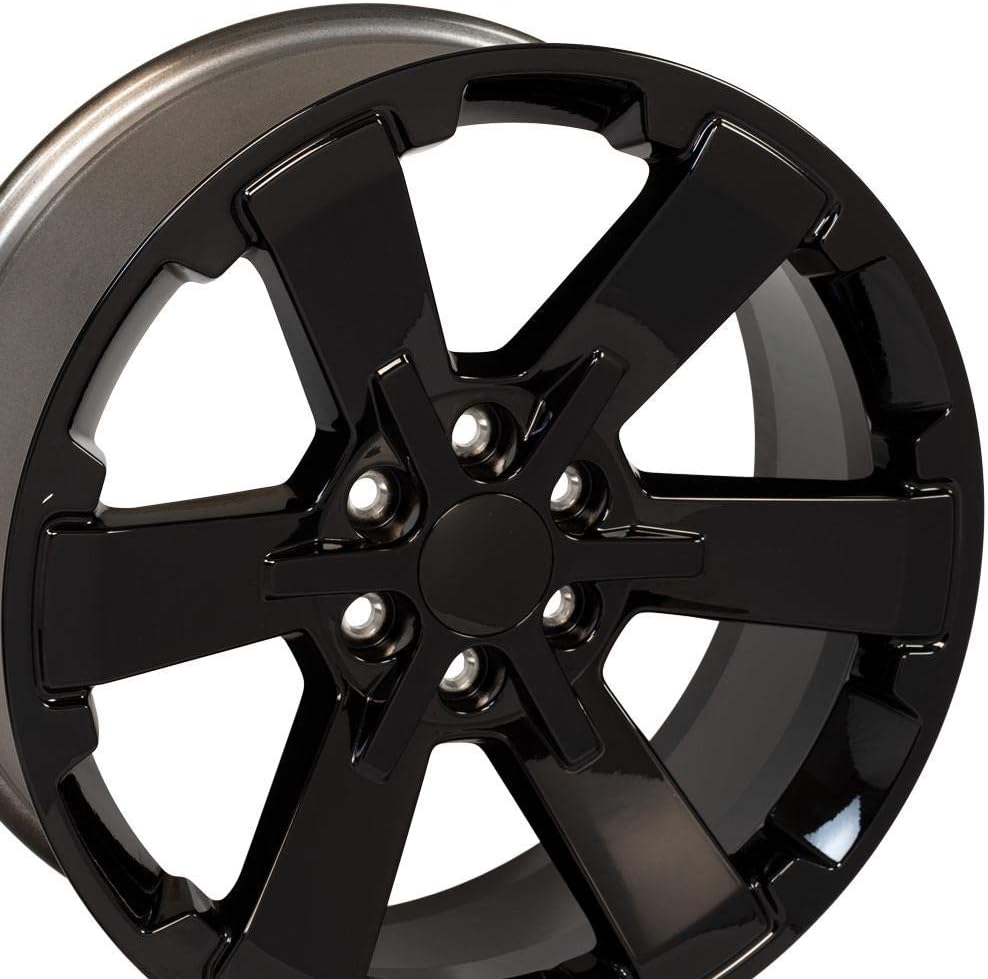 OE Wheels LLC 22 inch Rim Fits 6x139.7 Silverado Suburban Tahoe Sierra Yukon Escalade CV41B 22x9 Black Wheels Hollander: 5662