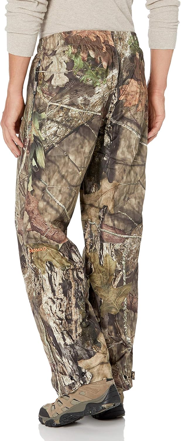 NOMAD Men's CYA Packable Breathable & Wind Resistant Performance Rain Pant, Mossy Oak Break-Up Country, Small