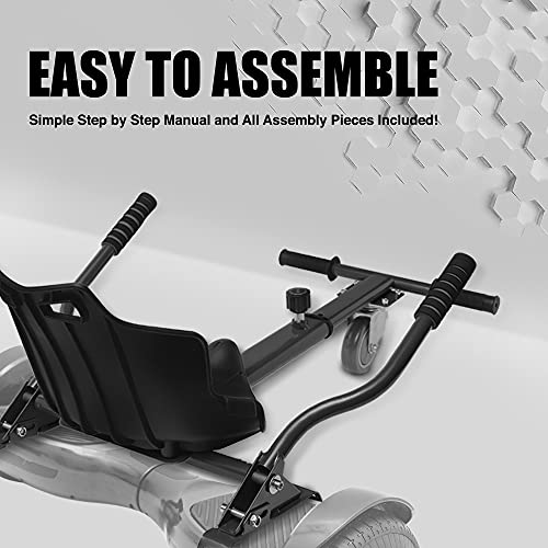 TPS Universal Hoverboard Seat Attachment Hover Board Go Kart with Adjustable Frame Length Compatible with Most Hoverboard Self Balancing Scooters for Kids and Adults