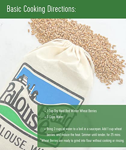 Hard Red Winter Wheat Berries | 5 LBS | Family Farmed in Washington State | Non-GMO Project Verified | 100% Non-Irradiated | Certified Kosher Parve | Field Traced | Burlap Bag