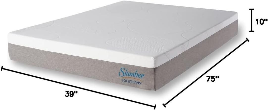 Slumber Solutions 10-in. Gel Memory Foam Mattress Plush Twin