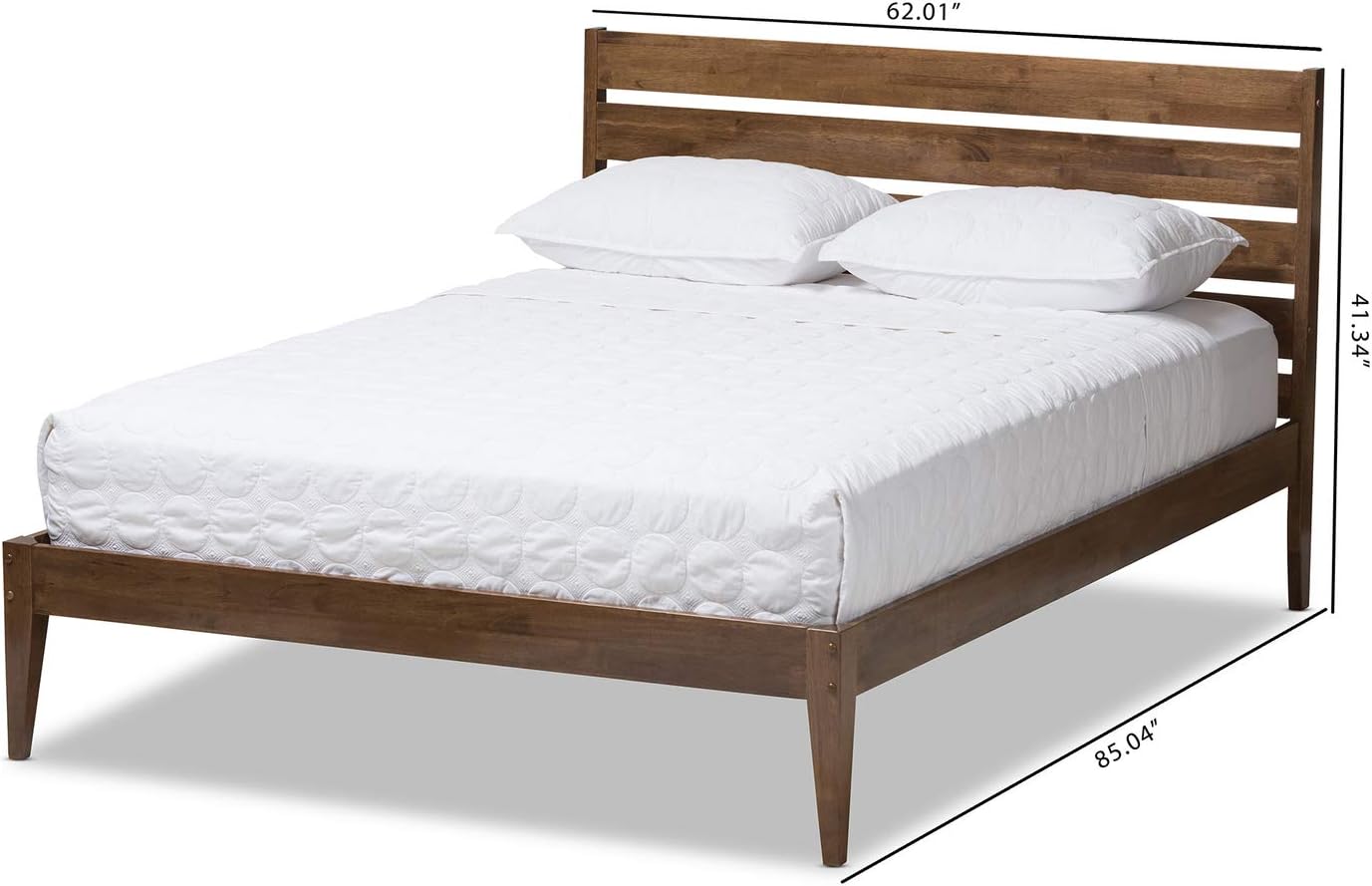 Baxton Studio Elmdon Walnut Wood King Platform Bed